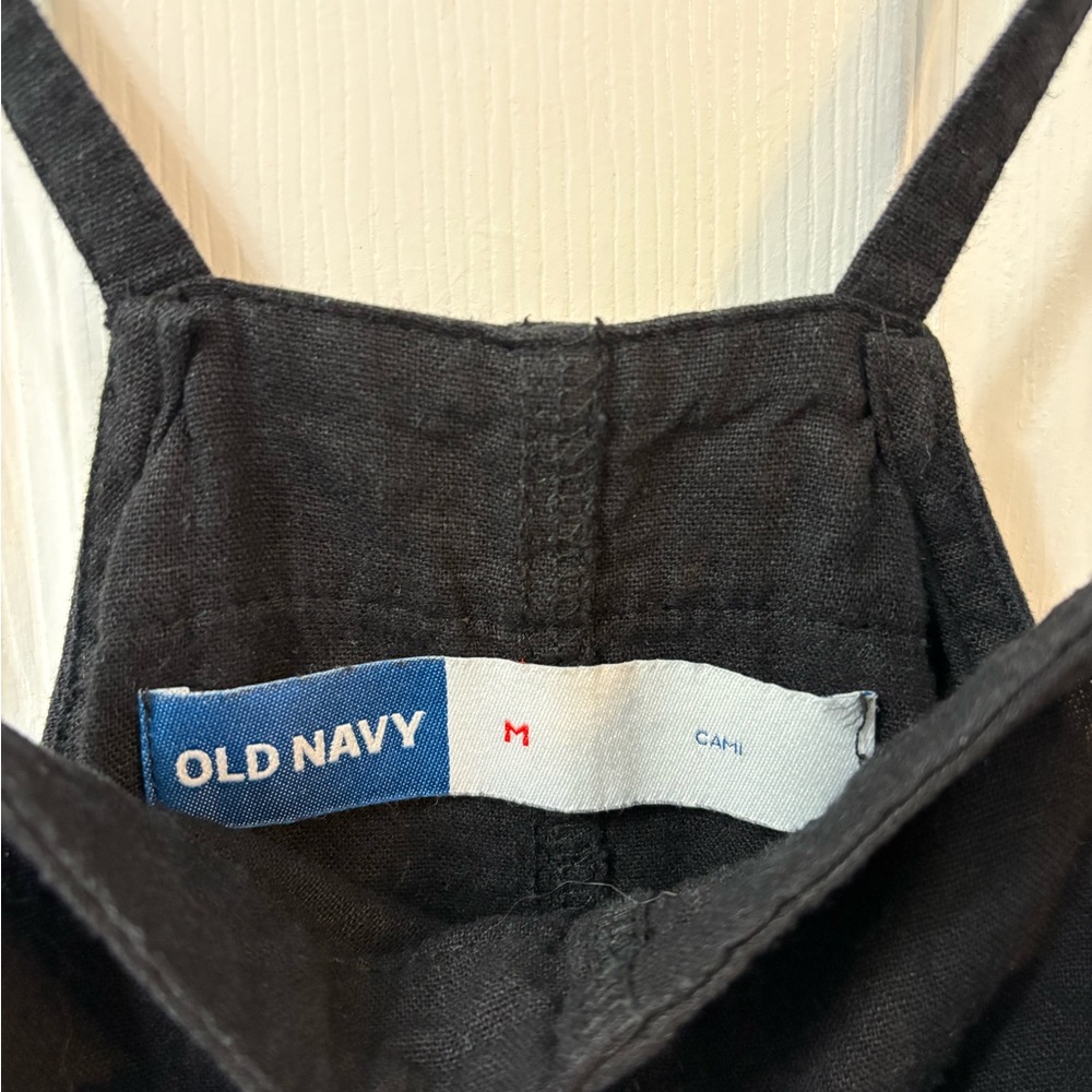 Old Navy Black Linen Romper Jumpsuit - Picture 7 of 8
